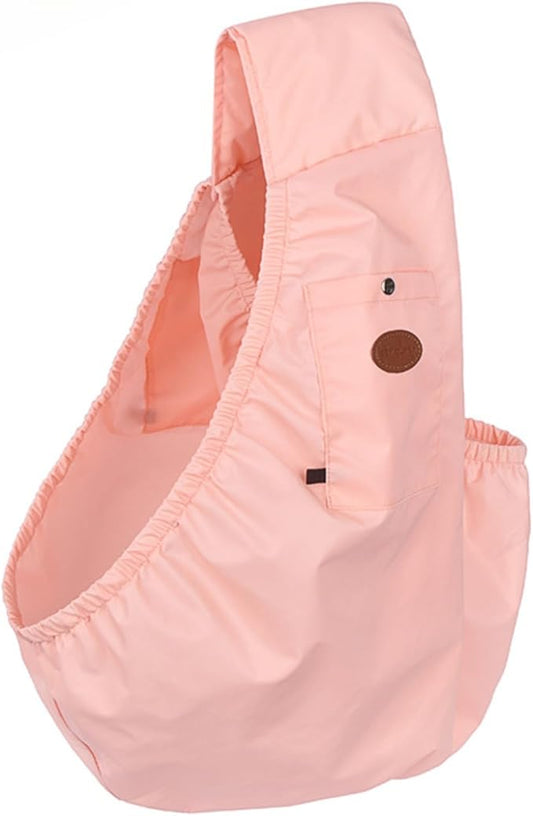 Dog Carrier Sling, Puppy Carrier Bag with Storage Pocket, Hands Free Reversible Pet Papoose Bag, Travel Safe Sling Bag, Suitable for Puppies,Small Dogs Cats Outdoor (Pink)