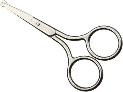 4 Inch Professional Stainless Steel Rounded Tip Nose Eyebrow Ear Dog Pet Hair Trimming Safety Scissor Shears - Grooming Cutting Scissors for Men & Women Hair