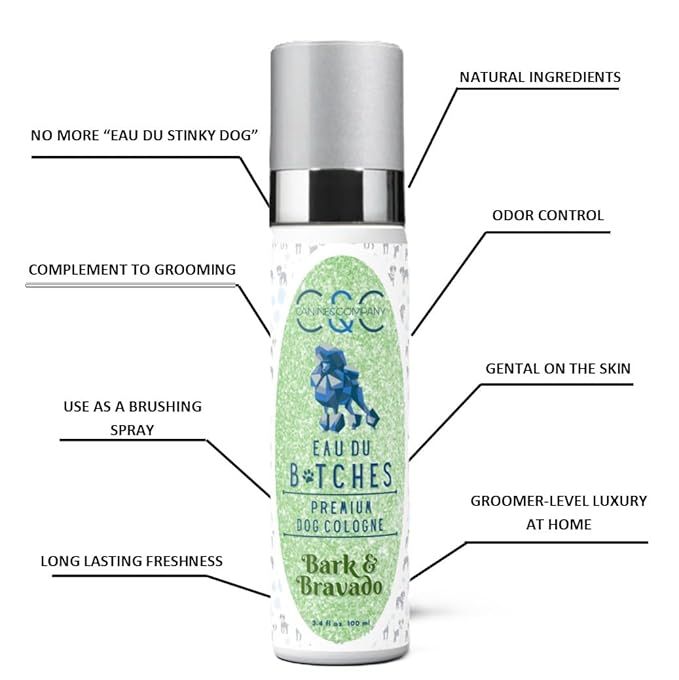 Eau Du Btches - Bark & Bravado Premium Dog Cologne, 3.4 fl oz - All-Natural & Alcohol-Free - Luxury Long Lasting Scent