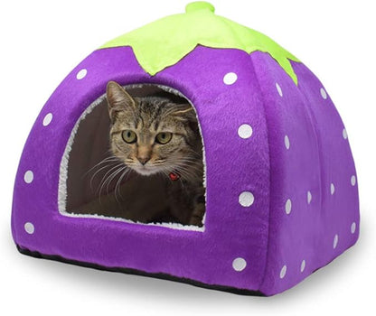 Spring Fever Hamster Guinea Pig Rabbit Dog Cat Chinchilla Hedgehog Bird Small Animal Pet Bed House Hideout Cage Accessorie D Purple XL (18.9 * 18.9 inch)