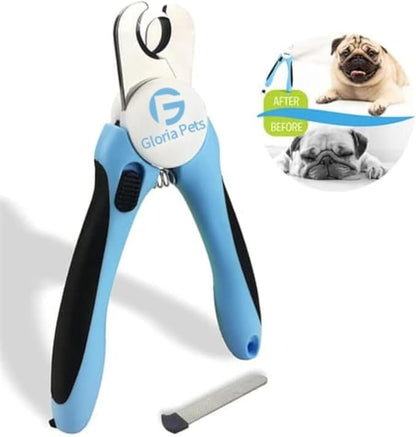 Cat Nail Clippers and Trimmers Set, Professional Pet Grooming Tools for Cats' Nails with Safety Guard, Free Nail File, Razor Sharp Blades, Meduim, Blue