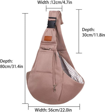 FDJASGY Small Dog Sling Cat Carrier Adjustable Strap Hands Free Reversible Pet Puppy Travel Bag Backpack for Outdoor Travel