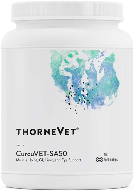 ThorneVet CurcuVET-SA50 – Joint, Muscle, Liver & GI Support for Small Dogs & Cats, 90 Soft Chews