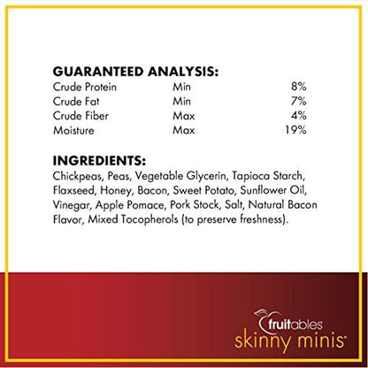Fruitables Soft and Chewy Skinny Minis 12 Ounce Apple Bacon Grain Free Dog Training Treat, Pack of 3