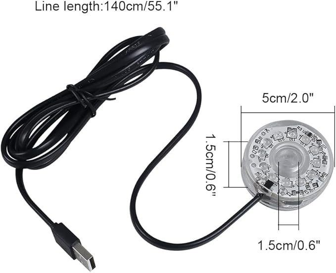 MiOYOOW Submersible Lights, USB Waterproof Aquarium Light with Fixed Suction Cups for Aquarium Decoration
