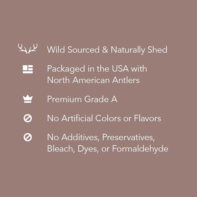 Amazon Brand - Wag Dog Deer Antler Chew, Naturally Shed, Whole, Large 8-9.5 inches (Best for Dogs 30-45 lbs), 3.20 Ounce (Pack of 4)