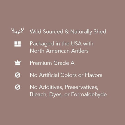 Amazon Brand - Wag Dog Elk Antler Chew, Naturally Shed, Whole, Large 8-9.5 inches (Best for Dogs 30-45 lbs), 3.60 Ounce (Pack of 4)