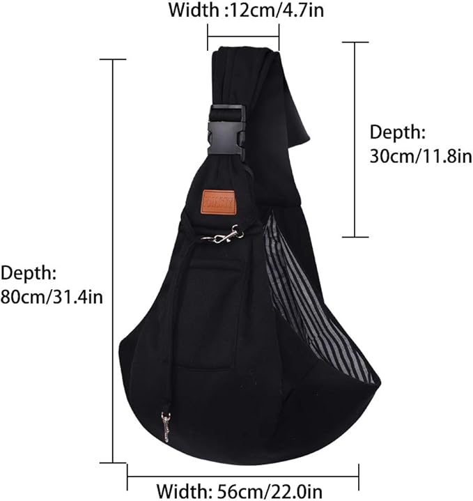FDJASGY Small Dog Sling Cat Carrier Adjustable Strap Hands Free Reversible Pet Puppy Travel Bag Backpack for Outdoor Travel