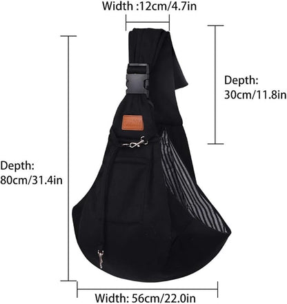 FDJASGY Small Dog Sling Cat Carrier Adjustable Strap Hands Free Reversible Pet Puppy Travel Bag Backpack for Outdoor Travel