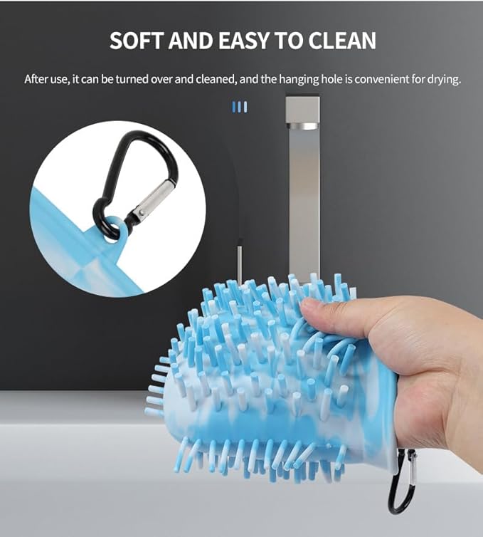 Dog Paw Cleaner, 2 in 1 Multi-Purpose Paw Cleaner, Dog Paw Scrubber and Cleaner (Large, Pink)