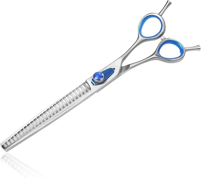 8'' Chunker Shears for Dogs Professional Dog Thinning Shears for Grooming, Japan 440C Stainless Steel Shears,Sharp, Fluffy Heavy Duty Blending Scissor for Pets