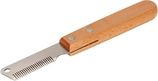 Dog Stripping Knife, Multifunction Pet Cat Dog Hand Stripping Knife Remove Floating Hair, Wood Handle Pets Stripper Trimmer Tool to Keeps Hair Clean, Promotes Circulation