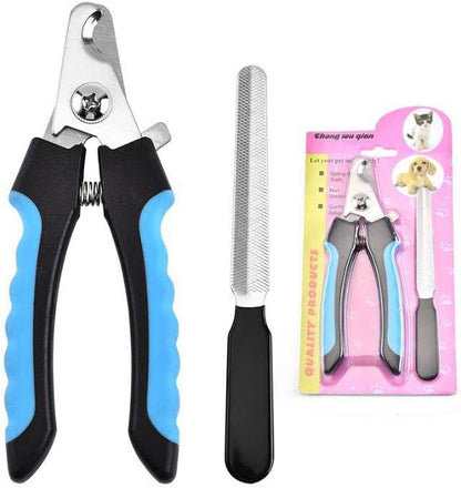 Dog Nail Trimmers and Cat Nail Clipper Set - Professional Dog Nail Clippers for Small Breeds, Heavy Duty Pet Trimmers, Safe Cat Claw Clippers, Ideal for Cats, Dogs, Puppies (Black)