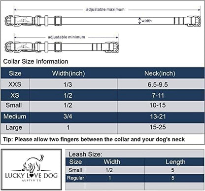 Lucky Love Dog Collar, Beautiful & Vivid Pattern X-Small Boy Dog Collars, Easy On & Off Clasp Accessory (Blue Laguna, XS)