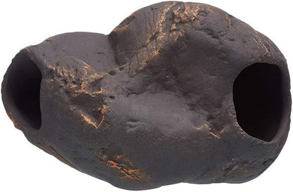 Plecoceramics Cichlid Stone Decoration - Aquarium cave for Cichlids, Betta, Small Fish - Fish Tank Hideway Decor - Betta Toys Hideout Stones House (Magma Stone Small)