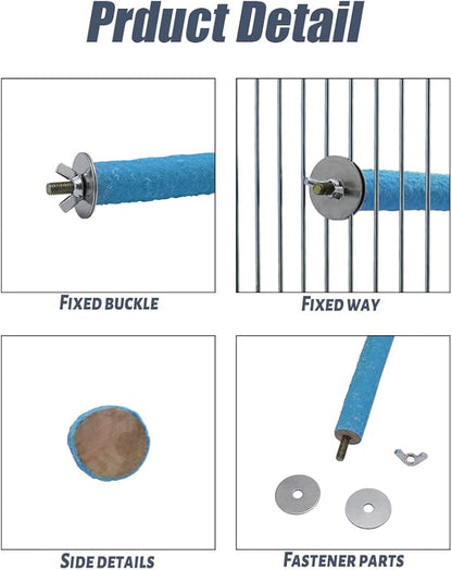 Litewoo Bird Perch Grinding Stand for Bird Parrot Budgie Parakeet Cockatiel Conure Lovebird Finchï¼9.84" / 25cmï¼