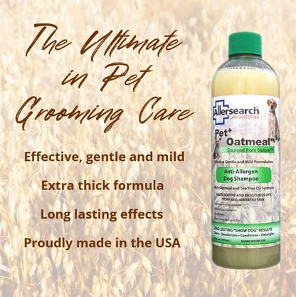 Allersearch Pet+ Oatmeal Anti-Allergen Dog Shampoo 16 oz