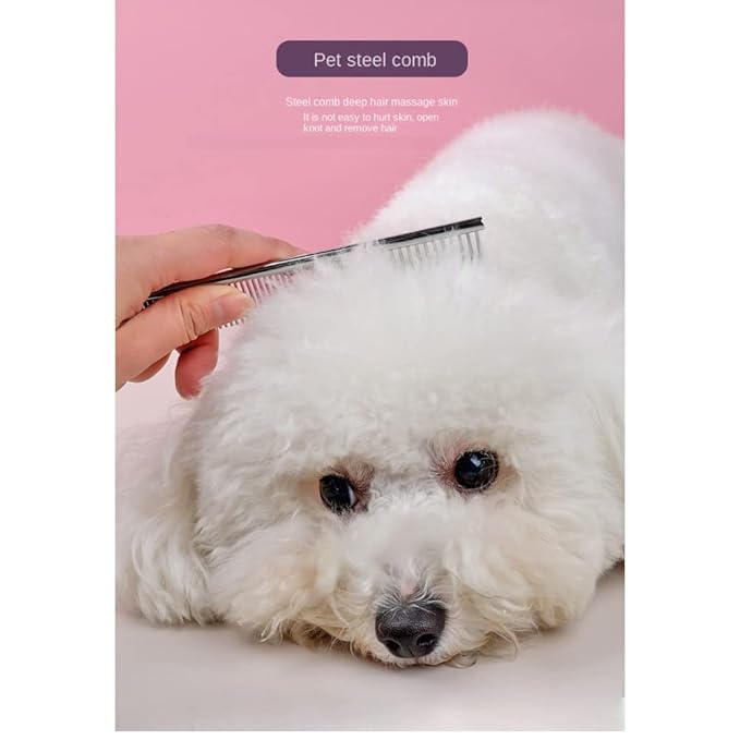 Professional Pet Comb Brush Dog and Cat Comb Double sided to remove tangles and loose hair Suitable for small, medium, and large cats and dogs