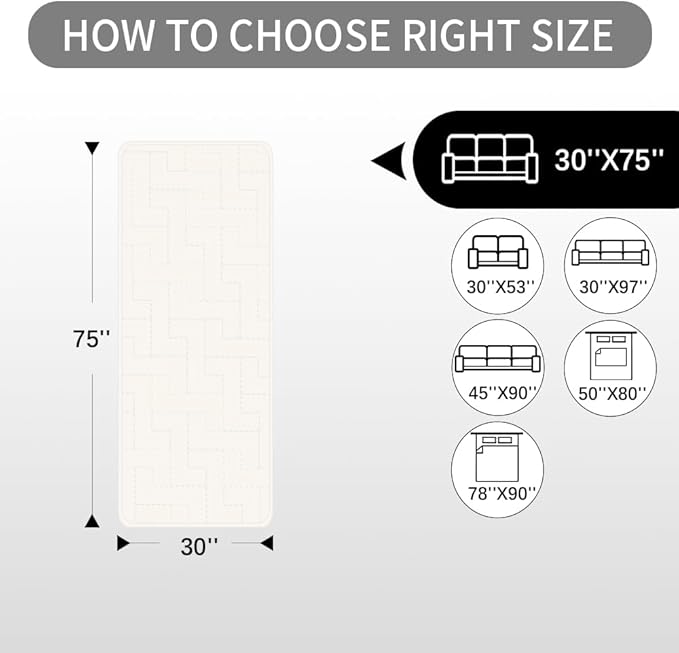 fuguitex Waterproof Dog Bed Cover Couch Cover, Anti-Slip Cat Mat Pet Pad Blanket for Sofa Chair Recliner Furniture Protrctor