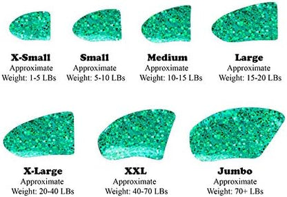 40-Pack Soft Nail Caps for Dogs Claws Seafoam Glitter XXL