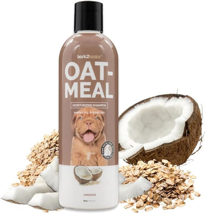 Bark2Basics Oatmeal Dog Shampoo, 16 oz - Natural Colloidal Oatmeal, Natural Ingredients, Calms Dry Itchy Irritated Skin, Moisturizes and Soothes the Skin and Coat, Professional Grade