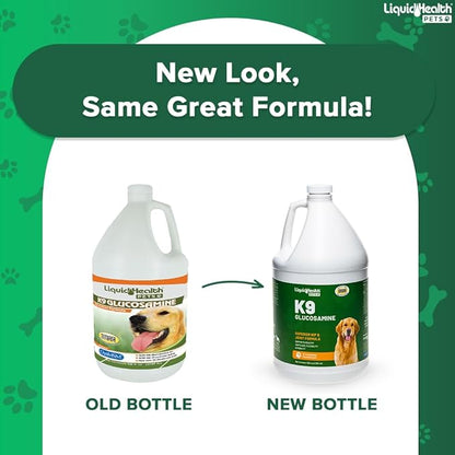 LIQUIDHEALTH 128 Oz K9 Liquid Glucosamine for Dogs, Puppies and Seniors - Chondroitin, MSM, Hyaluronic Acid – Dog Hip and Joint Health, Dog Vitamins for Dog Joint Pain, Dog Joint Oil - 1 Gallon