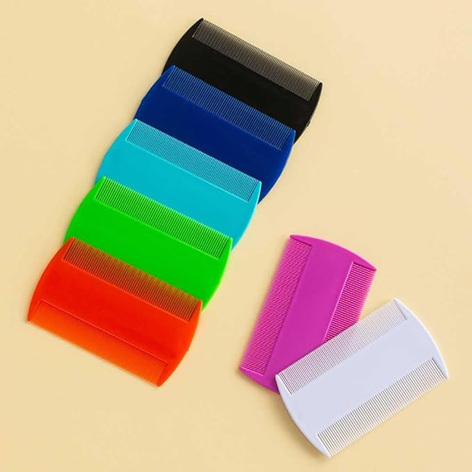 20 Pcs Plastic Pet Combs Double Sided Fine Tooth Hair Combs Pet Hair Grooming Combs for Short Hair of Pets or Humans (Assorted Colors)
