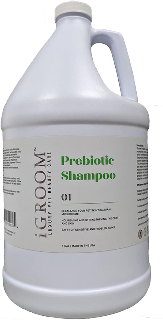 iGroom Prebiotic Dog Shampoo, Luxury Pet Beauty Care, Promote Growth of Helpful Bacteria, Restore Coats Natural Moisture, Made in USA, Gallon