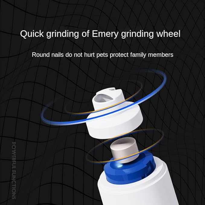 11 dB Silent Nail Trimmer for Pets Dogs Cats LED continuously Variable Speed Low Vibration Nail Trimmer (Grey and White)