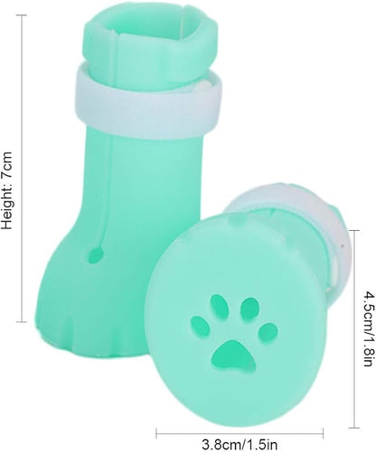 Pssopp 4Pcs Anti-Scratch Cat Shoes Silicone Boots, Cat Nails Protector Shoes Boots Cat Washing Claw Foot Cover for Bathing