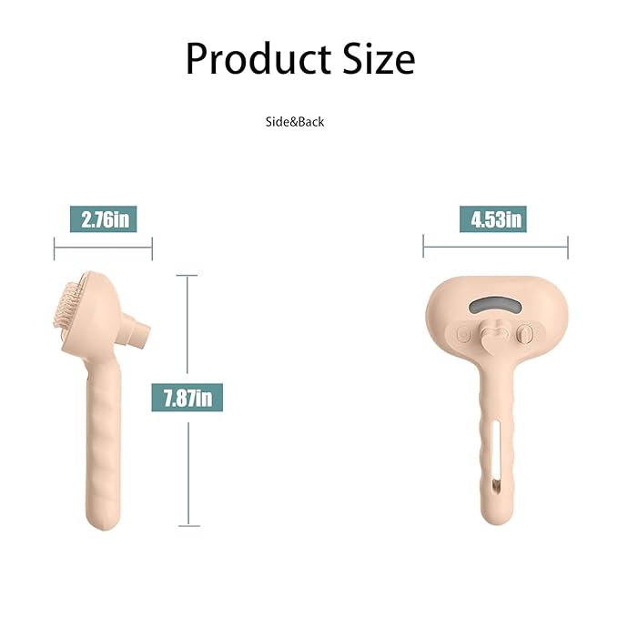 3 - in - 1 Pet Steam Brush for Cats & Dogs - Suitable for All Hair Types! One - Click Spray; Comfortable Massage; Superior Deshedding & Skin Care; Quiet Operation at 36dB (Pink)