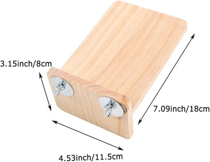 Litewoo Bird Perch Corner Platform Stand Shelf for Birds Budgie Parakeet Cockatiel Conure Cockatoo（Springboard）
