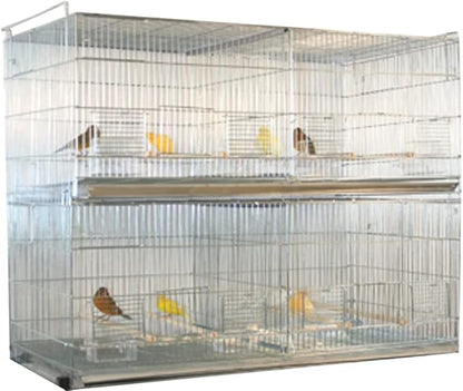 LOT of Add On X-Large 35.5" x 18" x 19"H No Rust Stainless Galvanized Zinc Plated Stackable Breeder Bird Flight Cage with Removable Center Divider and Breeding Nest Doors