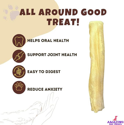Amazing Dog Treats - Large Collagen Stick - 6 Inch, 100 Count - Beef Cheek Rolls for Dogs - Pure No Hide Bones