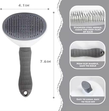 Brush Cat and Dog for shedding Gromming Cat brushes for indoor Cats Dog slickers cat fur brush cat comb with Release Button Dog Gromming Brush pet brush for semi short to semi long,, 7.84