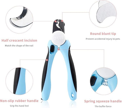 SITENG Dog Nail Clippers - Professional Pet Nail Trimmer with Safety Guard to Avoid Over Cutting - Free Nail File, Sharp Blades & Non Slip Handles - Perfect Grooming Tools for Cats and Medium Dogs