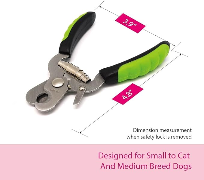 Dog Nail Trimmers for Medium Dog and Cat, with Protective Guard to Avoid Over-Cutting, Stainless Steel Blades and Anti-Slip Handle, Professional Grooming Scissors