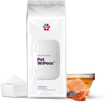 Pet Parents® Pet WiPees Cat All Purpose Cat Wipes, Pet Wipes, All Purpose Wipes for Cats & Cat Bath Wipes, Cat Cleaning Wipes (100 Count (Pack of 1), Calming)
