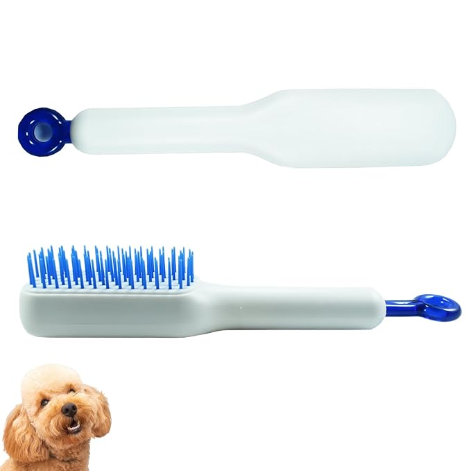 Scalable Small Grooming Dog Brush, Puppy Massaging Hair Brush, for Small Dogs Cats Rabbits of All Hair Types (White)