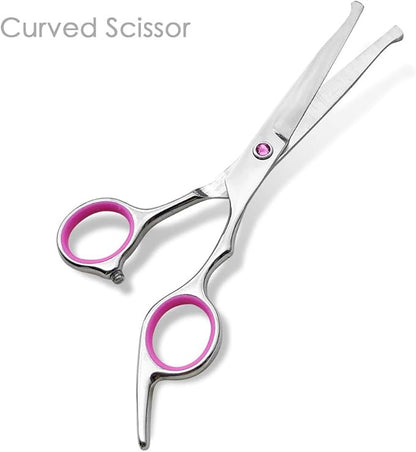 Dog Grooming Scissors Kit, 3 in 1 Cat Dog Grooming Clippers Set, Sharp Durable Stainless Steel Safety Dog Grooming Trimming Shears for Long & Short Haired Dogs Cats and Other Fur Pets