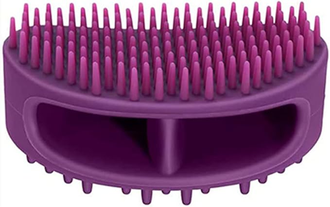 Dog Brush & Cat Brush, Soft Silicone Dog & Cat Grooming Brush, Pet Bath & Massage Brush for Cats and Dogs with Short or Long Hair, Cat Slicker Shedding Hair Brush Purple