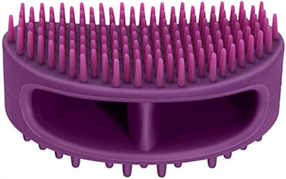 Dog Brush & Cat Brush, Soft Silicone Dog & Cat Grooming Brush, Pet Bath & Massage Brush for Cats and Dogs with Short or Long Hair, Cat Slicker Shedding Hair Brush Purple