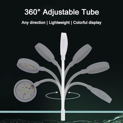 Tyasoleil Mini LED Aquarium Clip Light with 360° Rotation & Flexible Gooseneck, USB-Powered High Brightness Fish Tank Light for Aquatic Plants, Waterproof Cover, Eye-Caring Flicker-Free