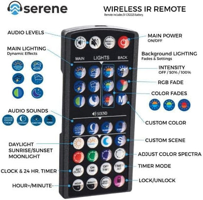 SereneSun 18" RGB+W Freshwater Aquarium Terrarium Reptile LED Light with 24 Hour Color Timer and Remote Control| RGB + 6,500K White | For Fish Tank, Reptile, Terrarium & Plants | Fits 18" to 24"