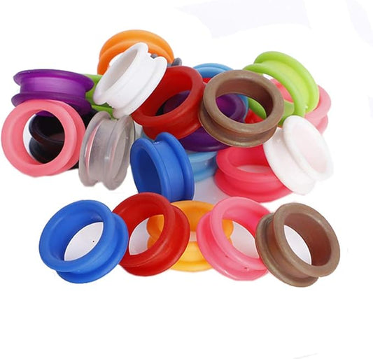 12Pcs Soft Silicone Scissors Finger Ring Barber Hair Shears Scissors Thumb Ring Shear Grips Inserts Finger Protector Ring Scissor Accessories for Grooming Scissors Pet Shears, Random Color