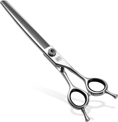 Dog Grooming Scissors: 7.5 inch Pet Blender Shears Made Of Japanese 440C Advanced Stainless Steel Professional Grooming Scissors for Dogs Cats and Other Pets