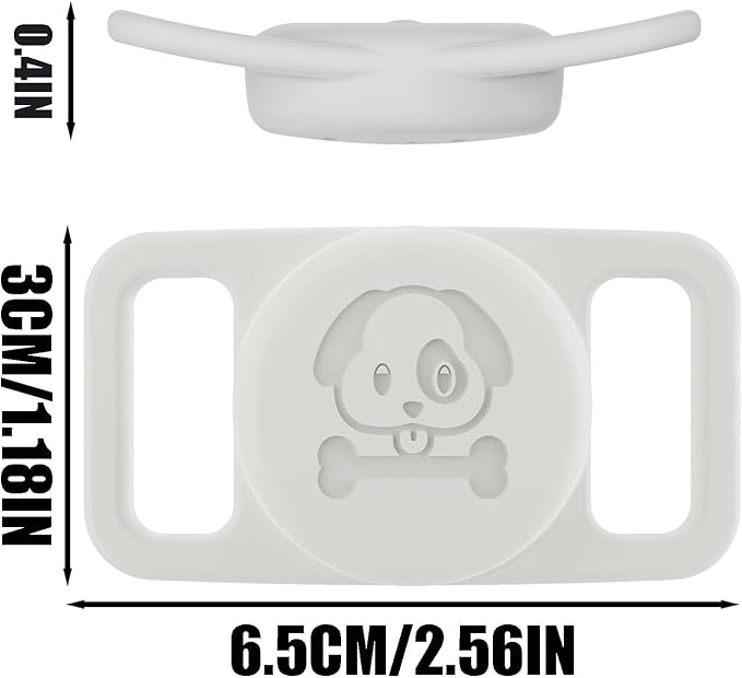 2 Pcs Clear Anti Lost Silicone Protective Case Compatible with Airtag for Dog Cat Pet Collar