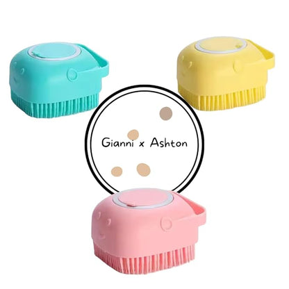 1 Dog Grooming Brush & 1 Dog Bath Shampoo Brush Set - Colors Chosen at Random