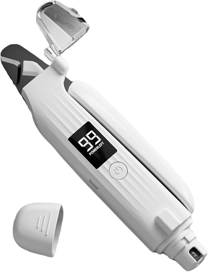 3-in-1 Electric Pet Nail Clipper & Grinder - HD LED Display & High-Hardness Blades | Rechargeable & Ultra-Quiet for All Pets (White)