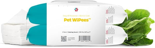 Pet Parents® Pet WiPees Dog All Purpose + Skin & Coat Pet Wipes, Pet Wipes for Dogs, Dog Wipes & Puppy Wipes, Paw Wipes for Dogs (100 Count (Pack of 2), Calming)